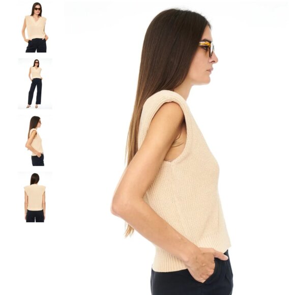 🌿 NWT Pistola Bella Sleeveless Sweater – Agave, Size L - Picture 3 of 6